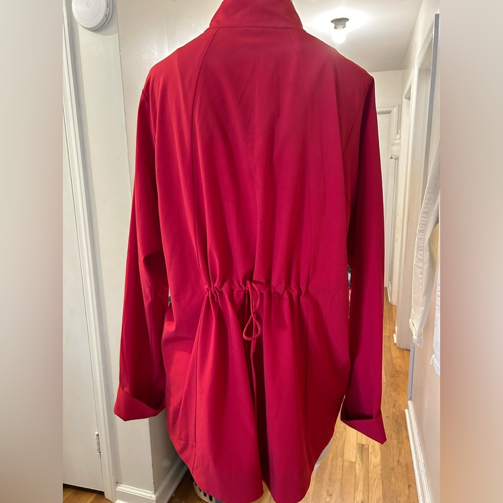 Staples Like New Red Unlined Drawstring Jacket Sz… - image 2